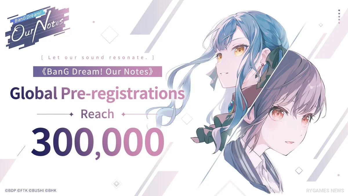 Visual BanG Dream! Our Notes global pre-registration mencapai 300.000