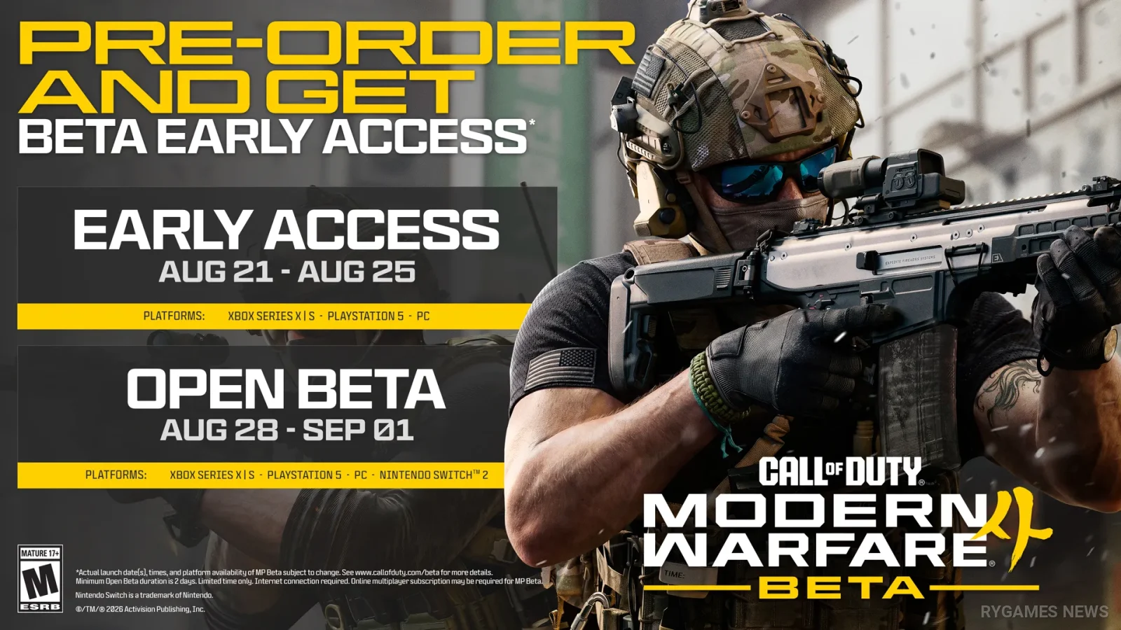 Jadwal Beta Call of Duty Modern Warfare 4