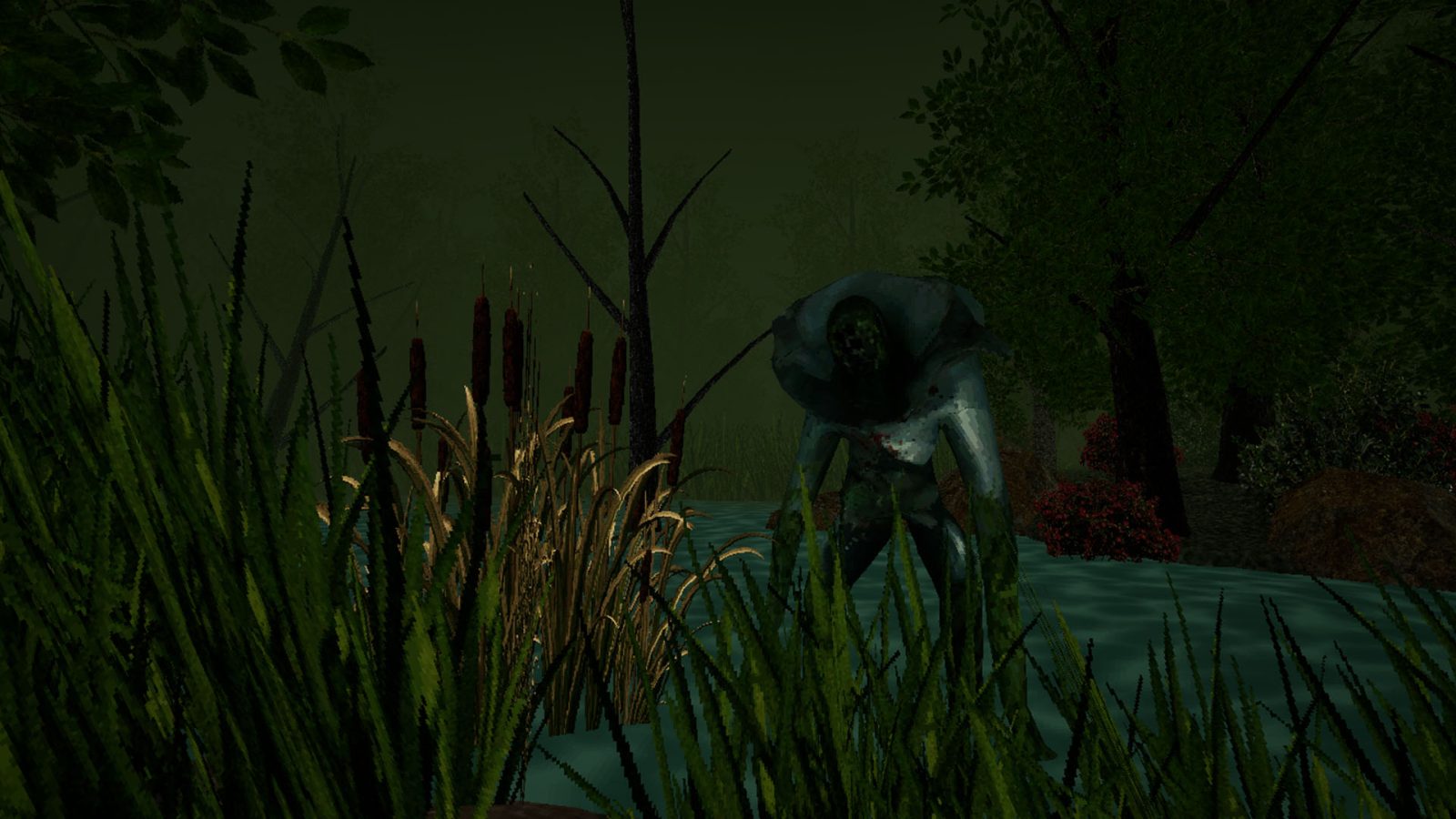 Hutan lebat dan lokasi terpencil dalam game memperkuat rasa takut yang perlahan tumbuh