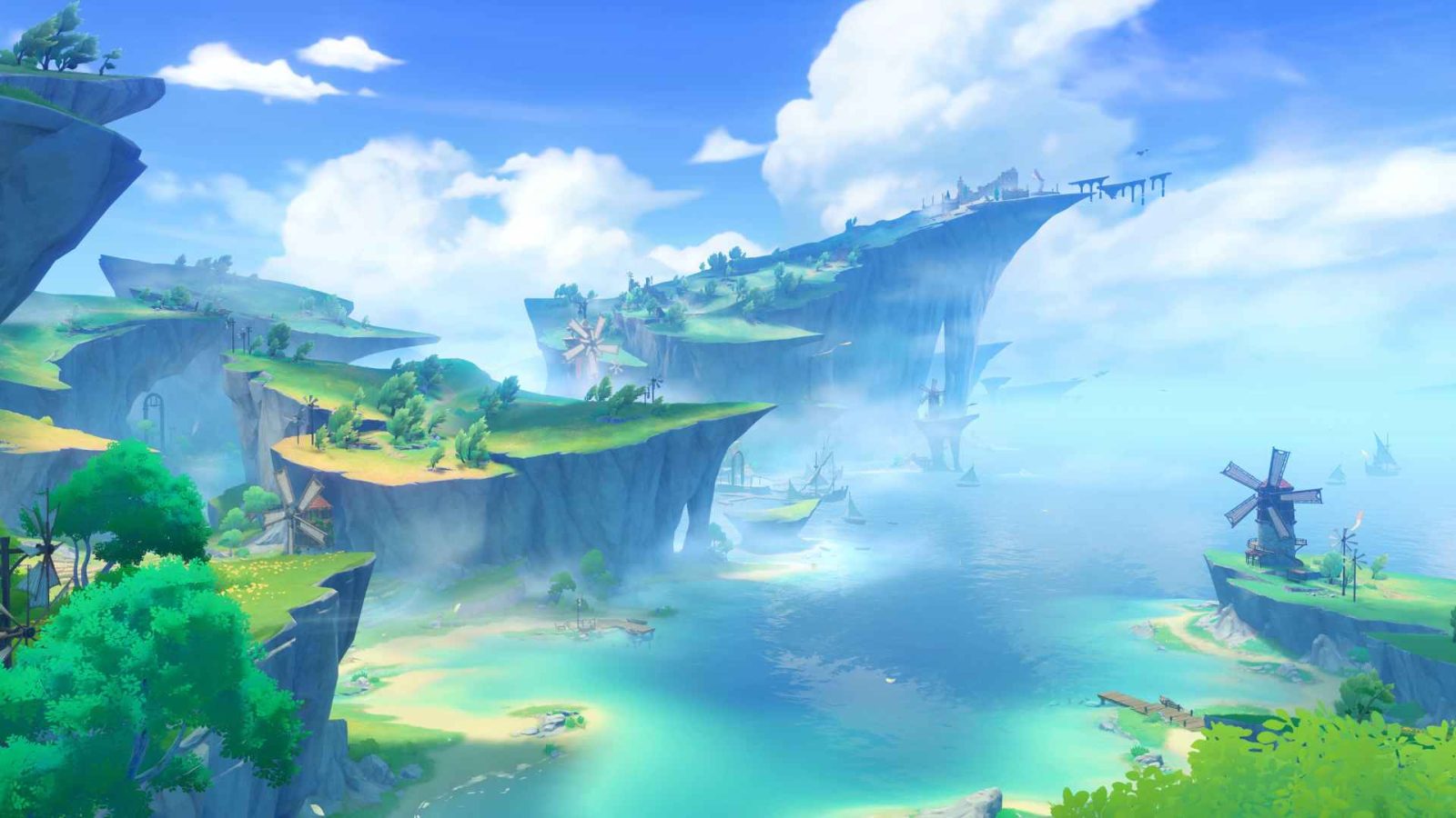 Visual area baru Mondstadt utara dan Temple of Space yang menjadi pusat eksplorasi di versi Luna VI