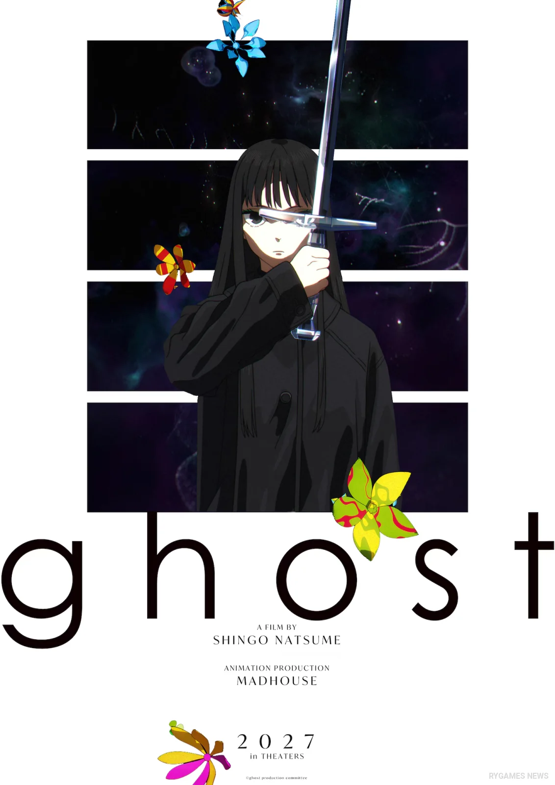 Visual produksi film anime ghost dengan karakter Nike