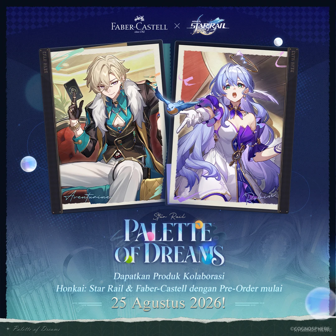 Honkai: Star Rail x Faber-Castell Palette of Dreams Key Visual Featuring Aventurine and Robin