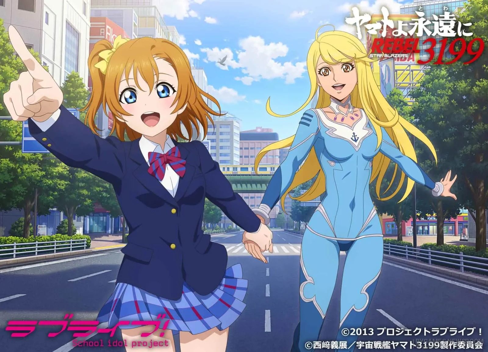 『ラブライブ！』×『ヤマトよ永遠に REBEL3199』コラボビジュアル公開。穂乃果とサーシャが秋葉原を駆ける