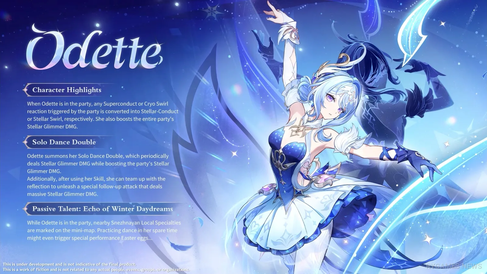 Ilustrasi karakter, animasi balet, gameplay, Skill, dan Elemental Burst Odette - gambar 31