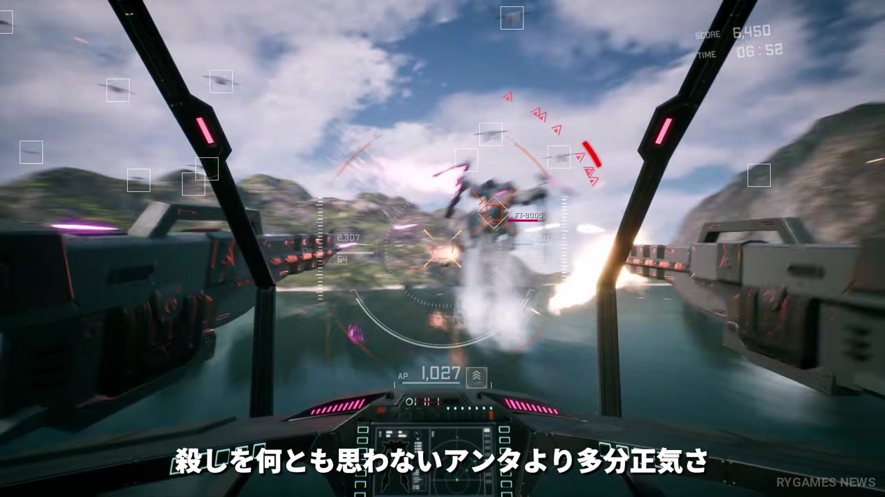 Cuplikan trailer dan screenshot Steam Omega Phenex menampilkan Icarus melesat di atas laut, terbang di langit, menghujani musuh dengan misil, dan bertarung melawan rival mecha - gambar 7