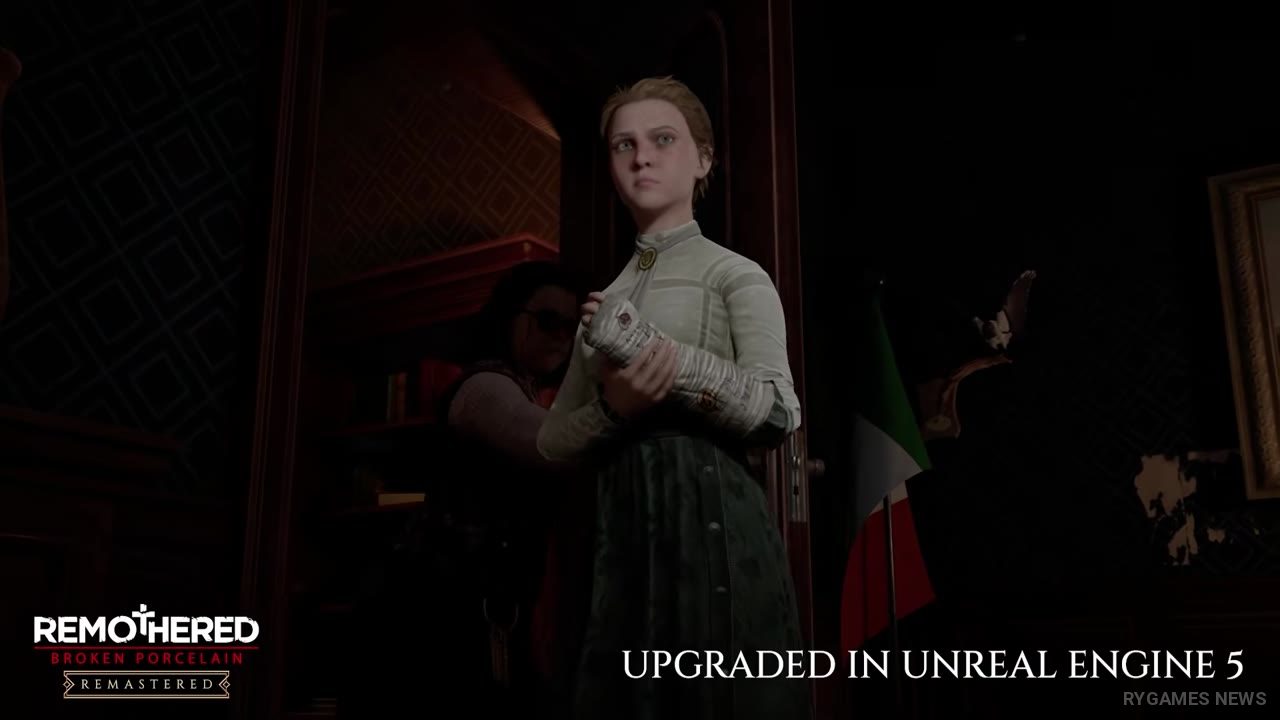 Screenshot Remothered: Broken Porcelain Remastered menampilkan Ashmann Inn, stealth horror, stalker, dan visual UE5 - gambar 6