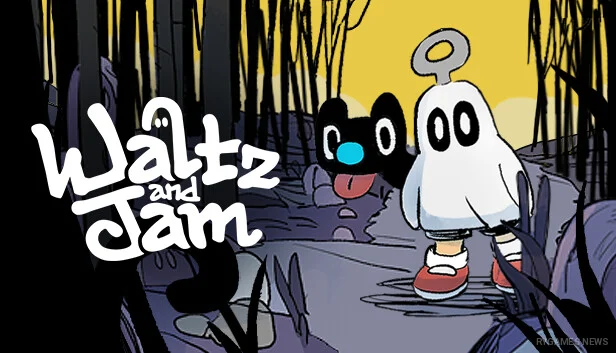 Key visual Waltz & Jam menampilkan Waltz dan spirit puppy Jam