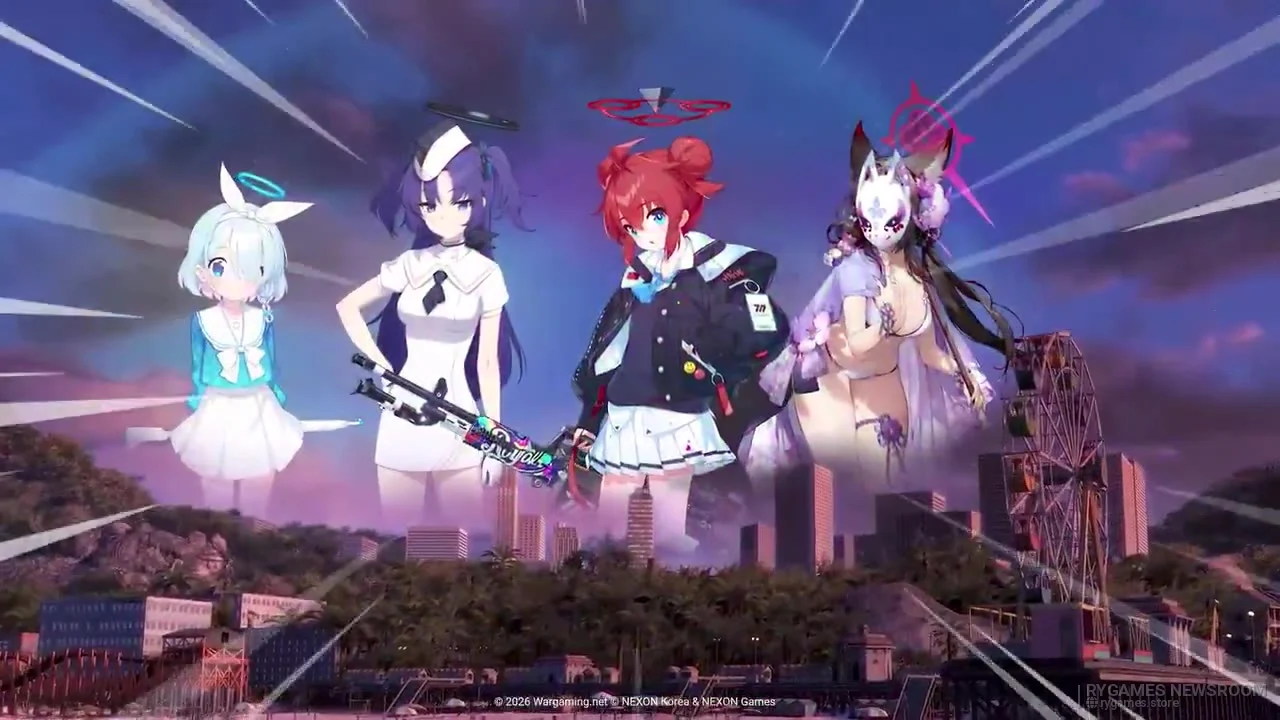 Stills from the 2026 World of Warships x Blue Archive return announcement - gambar 2